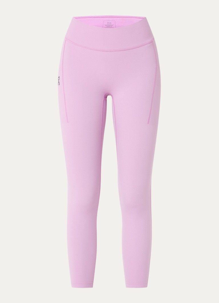 On Dames Performance high waist skinny fit cropped trainingslegging met logo in de kleur Roze, maat: XS
