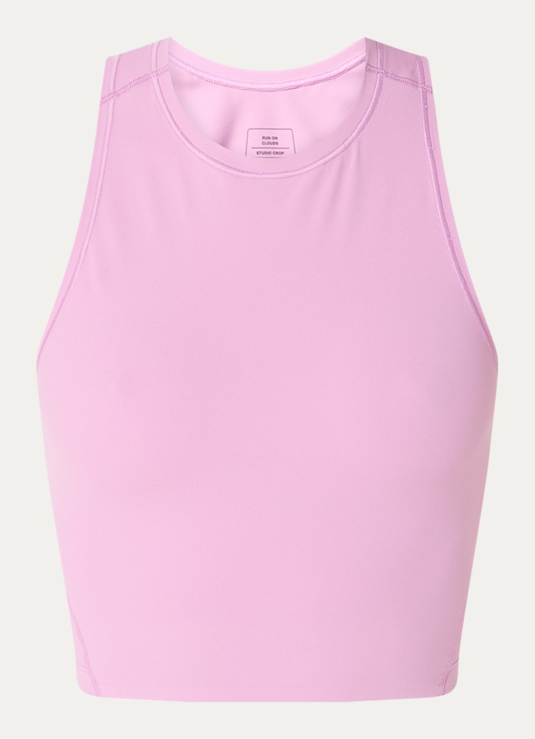 On Dames Studio crop top met logo in de kleur Roze, maat: M