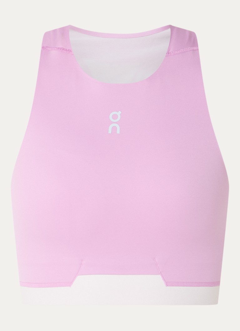 On Dames Train 2-in-1 sport bh met uitneembare vulling in de kleur Roze, maat: L