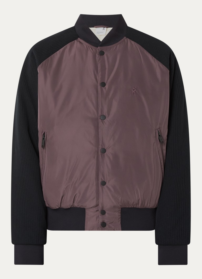 On Dames Courtside gewatteerd bomberjack met ritszakken in de kleur Zwart, maat: M