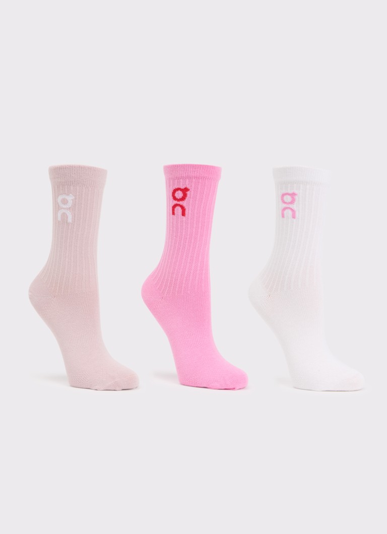 On Dames Sportsokken in 3-pack in de kleur Roze, maat: 35-38,5