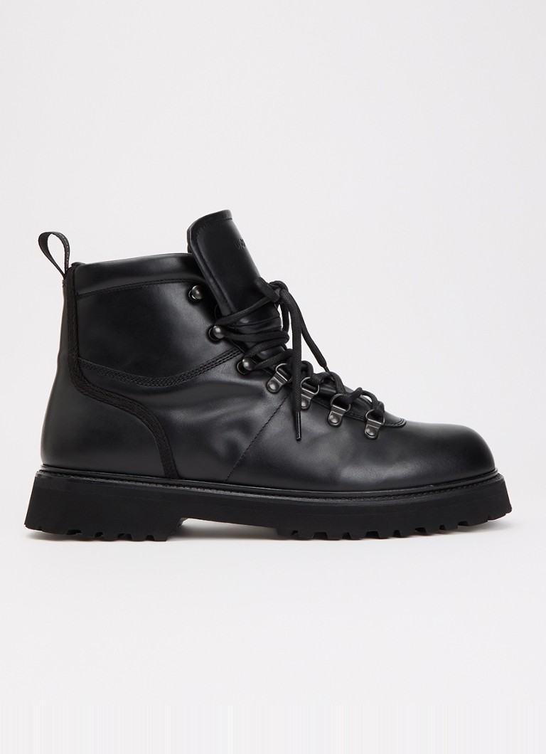 Woolrich Heren Veterboot van kalfsleer in de kleur Zwart, maat: 45