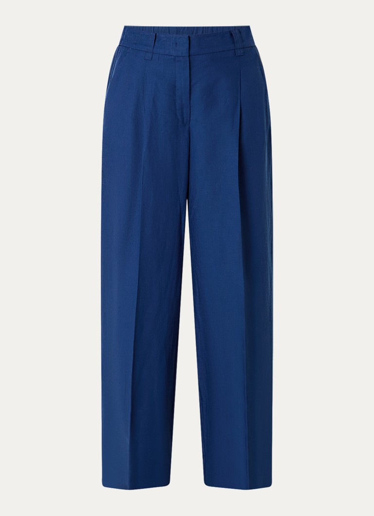 OPUS Dames Moira high waist wide fit pantalon met steekzakken in de kleur Blauw, maat: 44