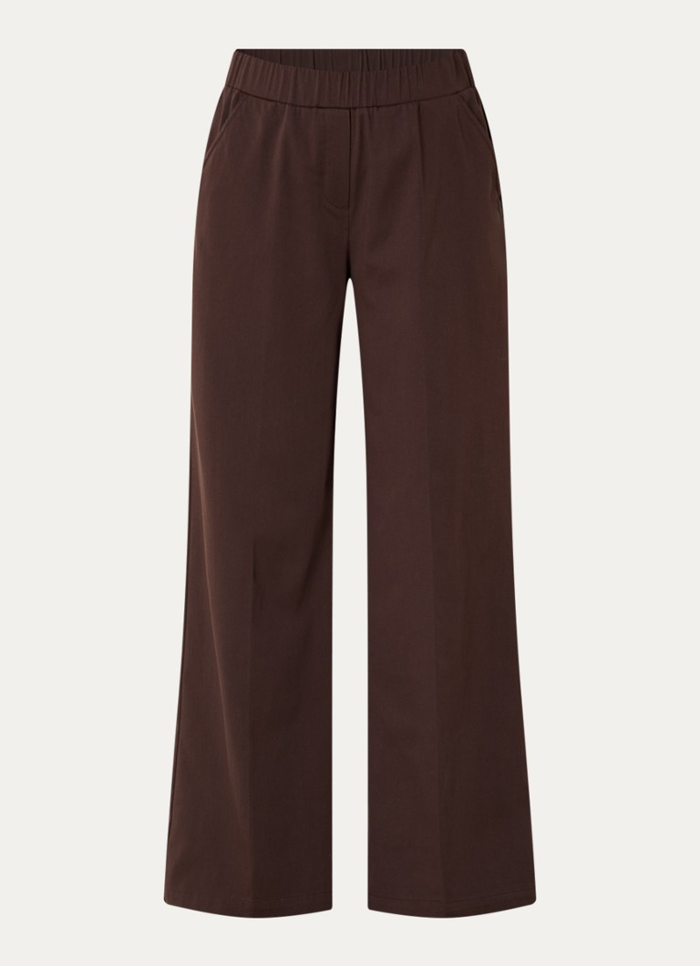 OPUS Dames Mucia high waist straight fit broek met steekzakken in de kleur Bruin, maat: 36