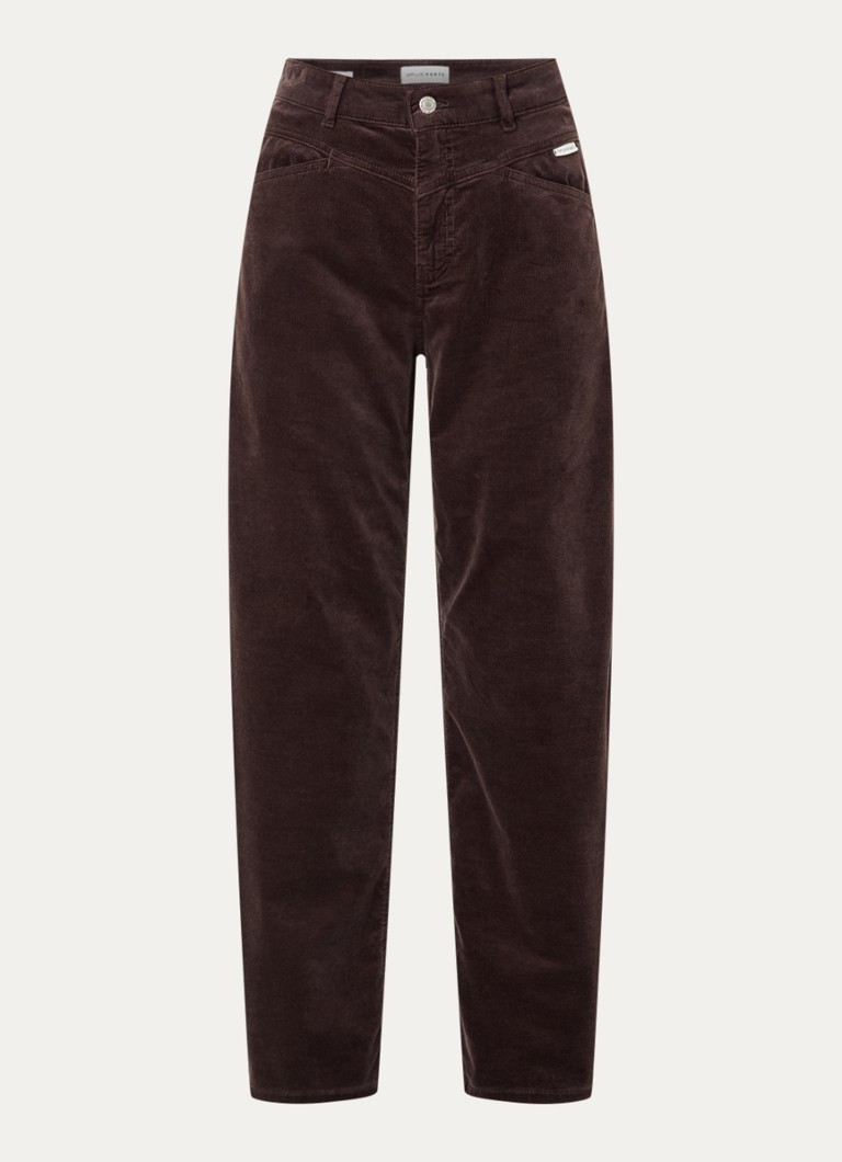 OPUS Dames Mari Cosmo mid waist balloon fit jeans met steekzakken in de kleur Bruin, maat: 36/L28