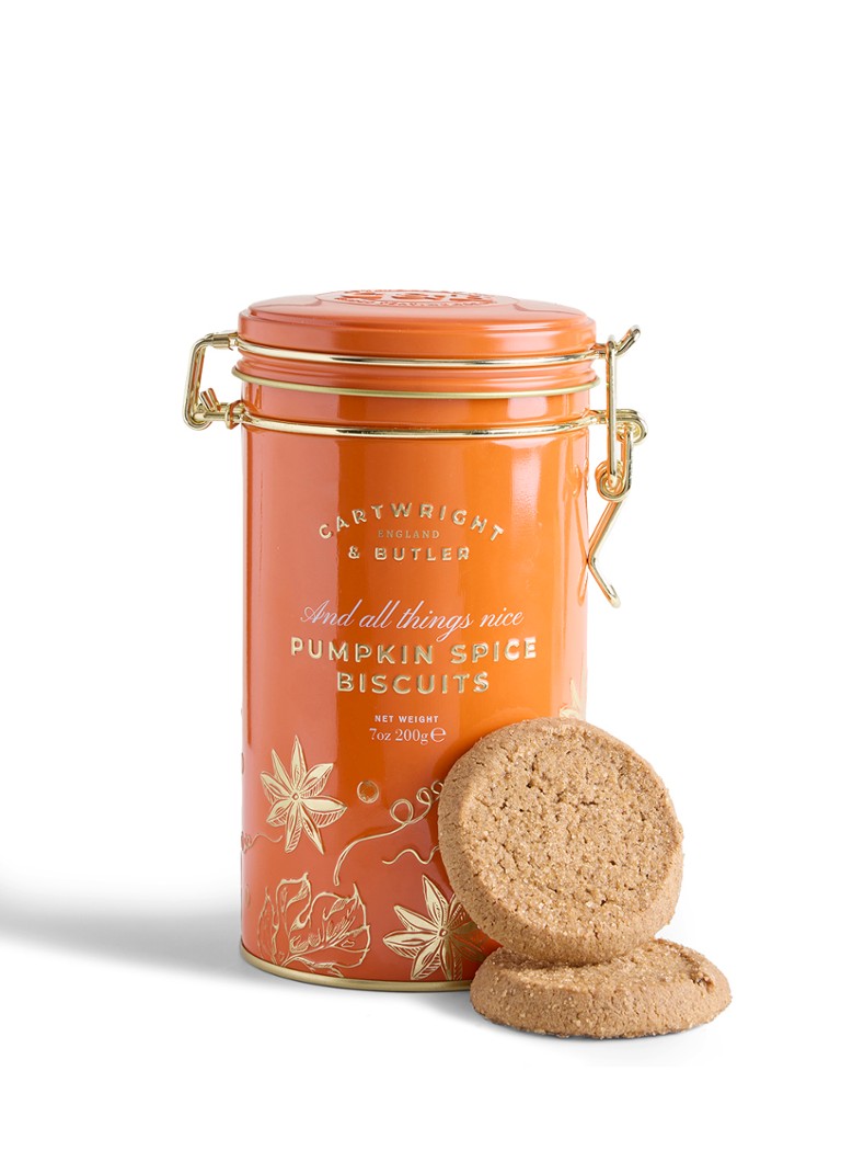 Cartwright & Butler Pumpkin Spice koekjes in blik 200 gram Beige - Deal