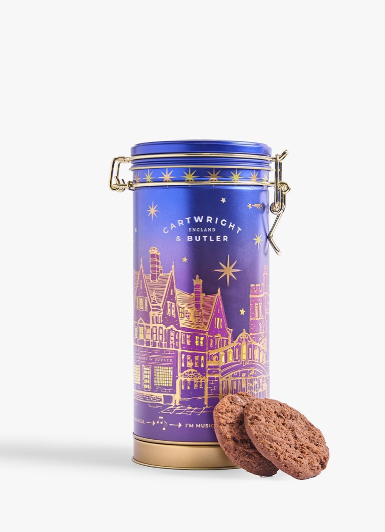 Cartwright & Butler Night Before Christmas koekjes met drie soorten chocolade in muziekblik 200 gram Beige - Deal