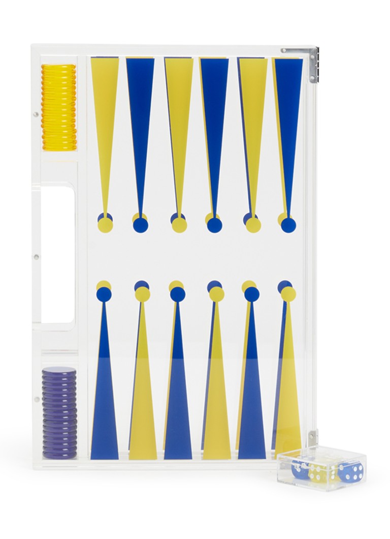 House of Nobilique Backgammon bordspel van acryl in de kleur Geel, maat: 1MAAT