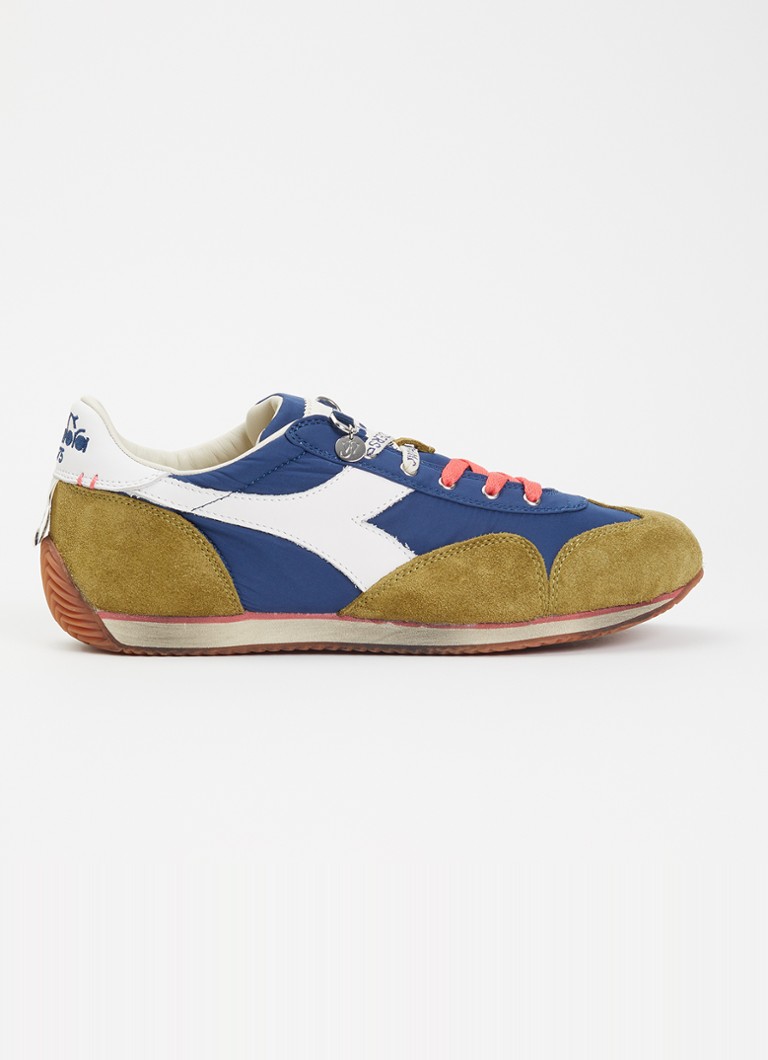 J.W. Anderson Heren Equipe sneaker met details van suède in de kleur Legergroen, maat: 40