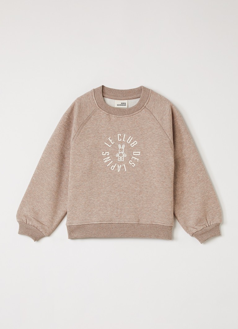 Sofie Schnoor Meisjes Elis sweater met print in de kleur Beige, maat: 122