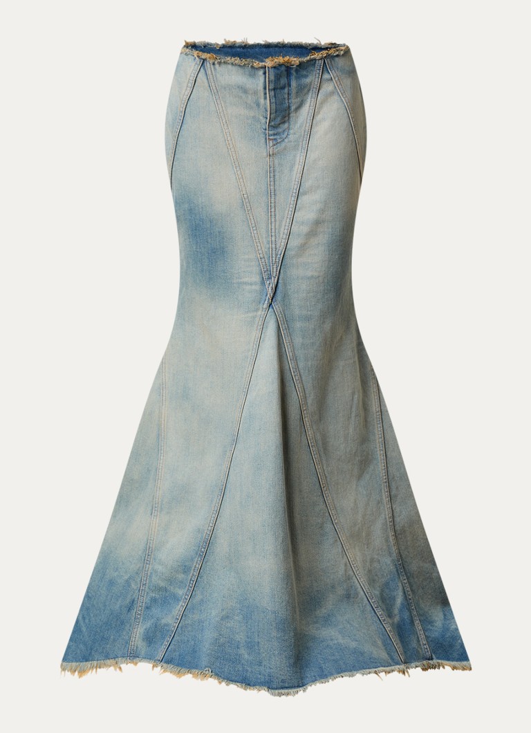 Off-White Dames Half Arrow maxi spijkerrok met verwassen afwerking in de kleur Indigo, maat: 40