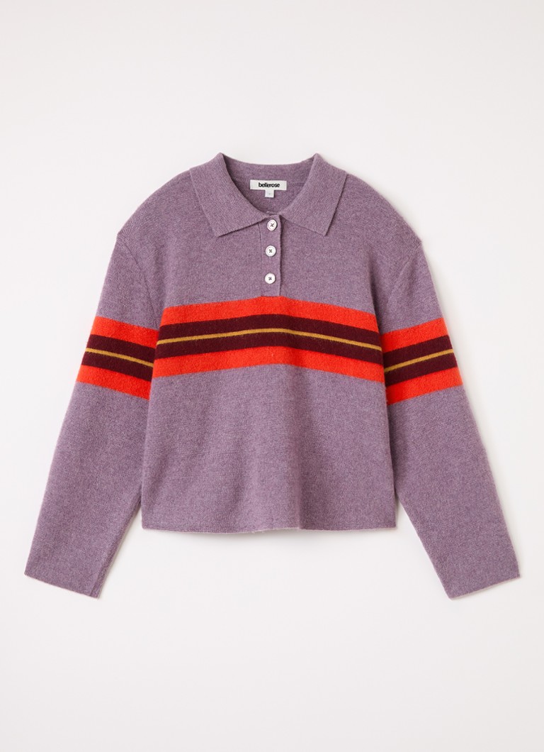 Bellerose Meisjes Aetik fijngebreide trui in merino wolblend in de kleur Paars, maat: 164