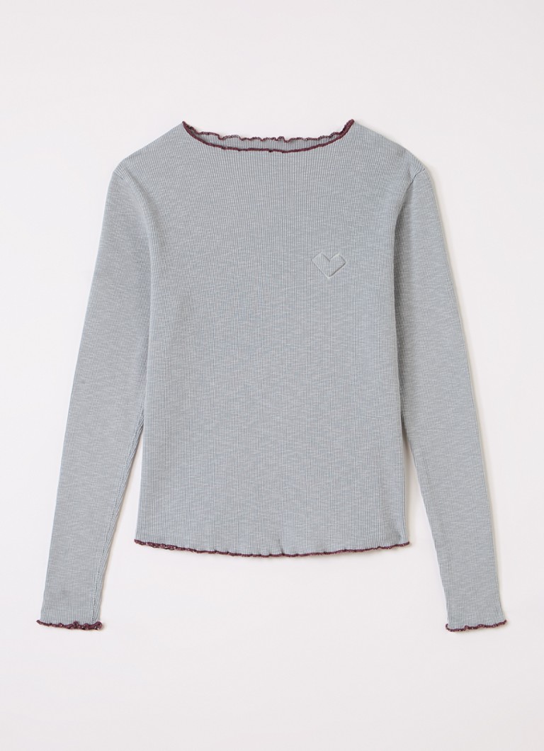 Bellerose Meisjes Ribgebreide top in de kleur Grijsmele, maat: 128