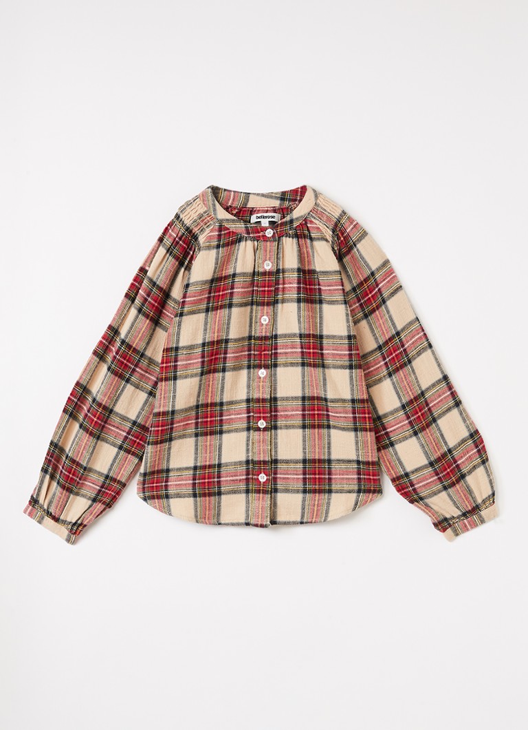 Bellerose Meisjes Blouse met ruitdessin in de kleur Beige, maat: 140