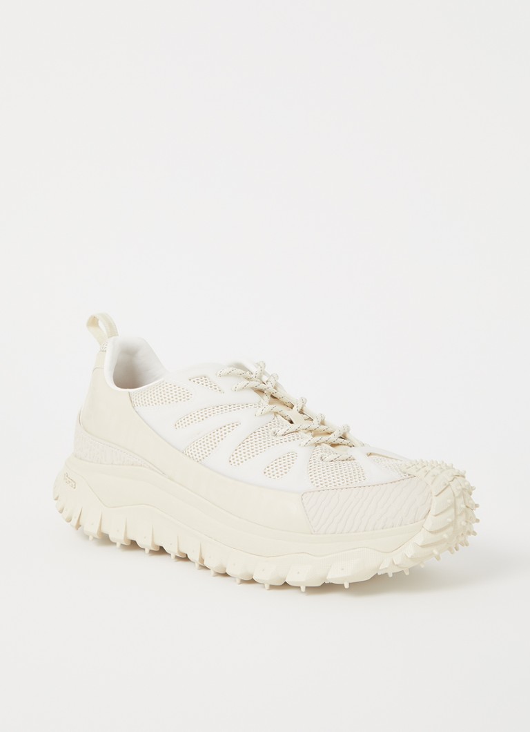 Moncler Heren Trailgrip Amoeba sneaker van leer met mesh details in de kleur Beige, maat: 41