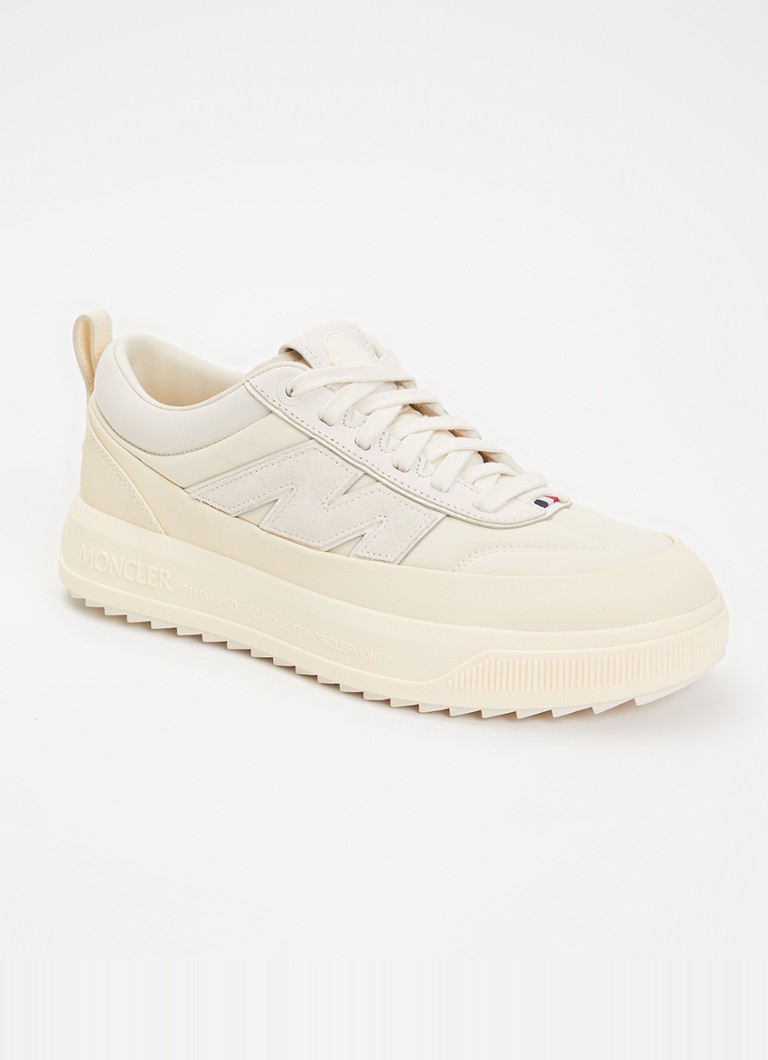 Moncler Heren Monpulse sneaker met suède details in de kleur Gebroken wit, maat: 43
