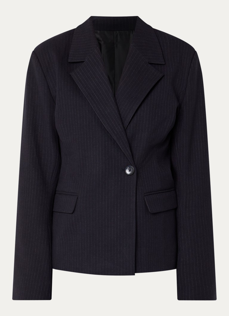 Boii Studios Dames Evi blazer met klepzakken in de kleur Donkerblauw, maat: S/M