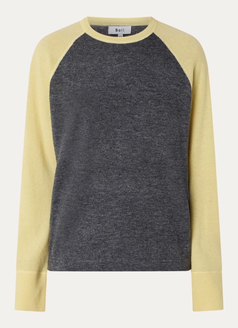 Boii Studios Dames Pullover in wolblend met ronde hals in de kleur Donkergrijs, maat: M/L