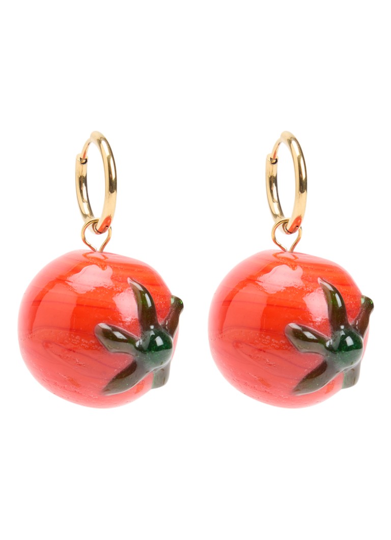 Babs The Label Dames Pomodoro Pop oorringen verguld met hanger