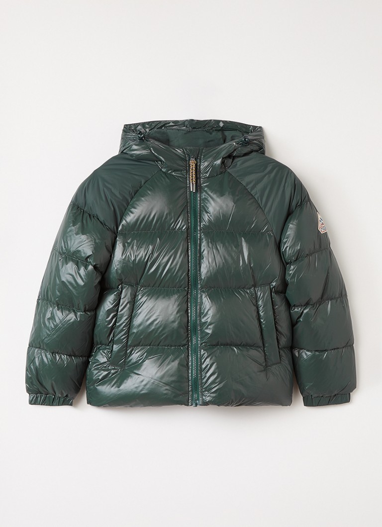 PYRENEX Jongens Sten puffer jack met donsvulling en logo in de kleur Bronsgroen, maat: 176