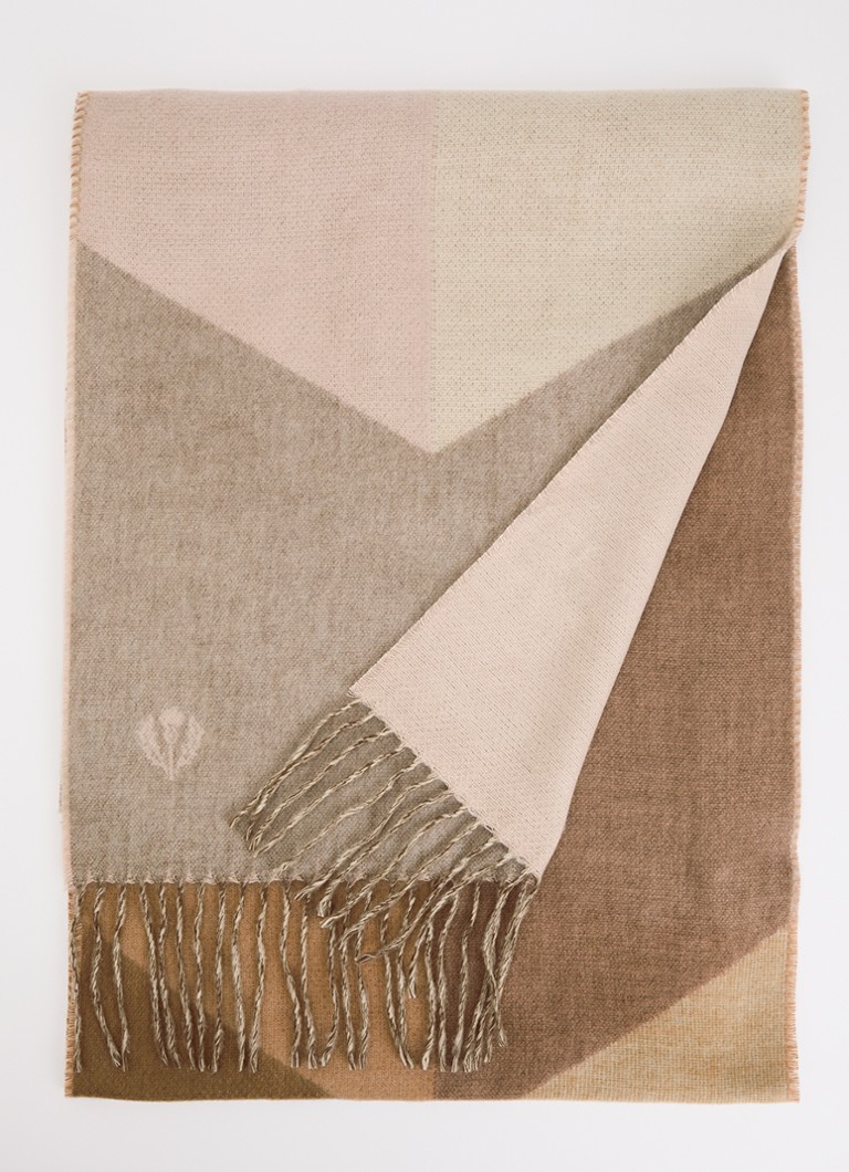 Fraas Dames Sjaal met print 180 x 35 cm in de kleur Beige, maat: 35/200