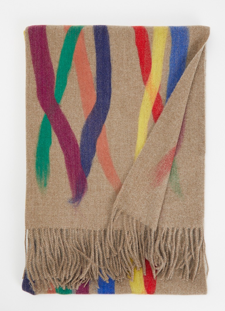 Fraas Dames Sjaal met print 180 x 73 cm in de kleur Beige, maat: 65/190