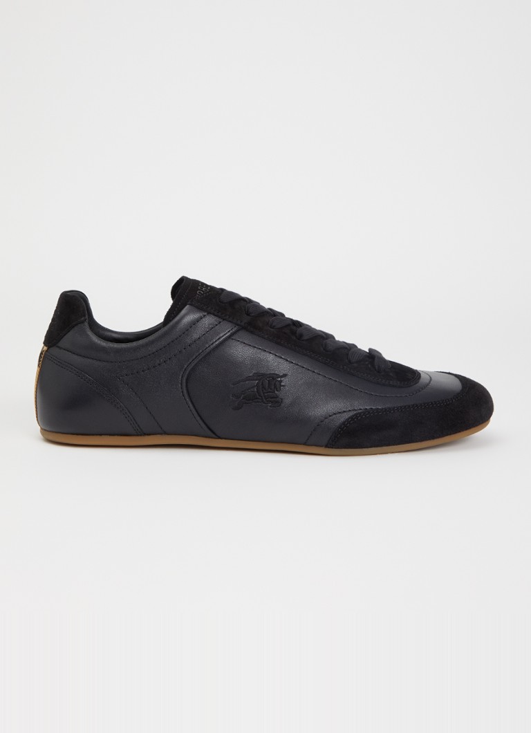 Burberry Heren Knight sneaker van leer met details van suède in de kleur Zwart, maat: 45