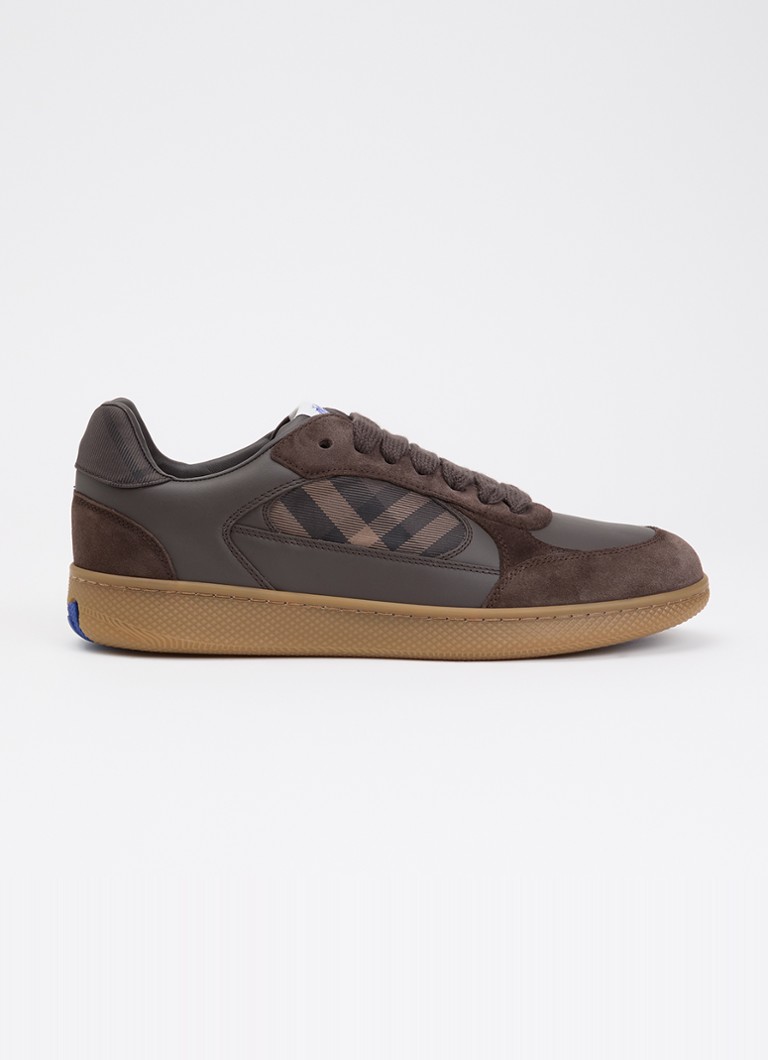 Burberry Heren New Terrace sneaker van kalfsleer met details van kalfssuède in de kleur Donkerbruin, maat: 41