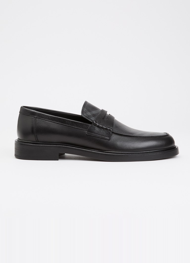 Burberry Heren Pembroke loafer van kalfsleer in de kleur Zwart, maat: 45