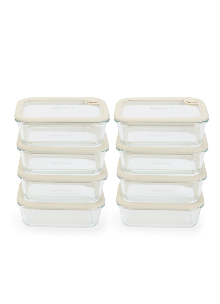Safecourt Foodstorage Mealprep vershouddoos set van 8 Beige - Deal