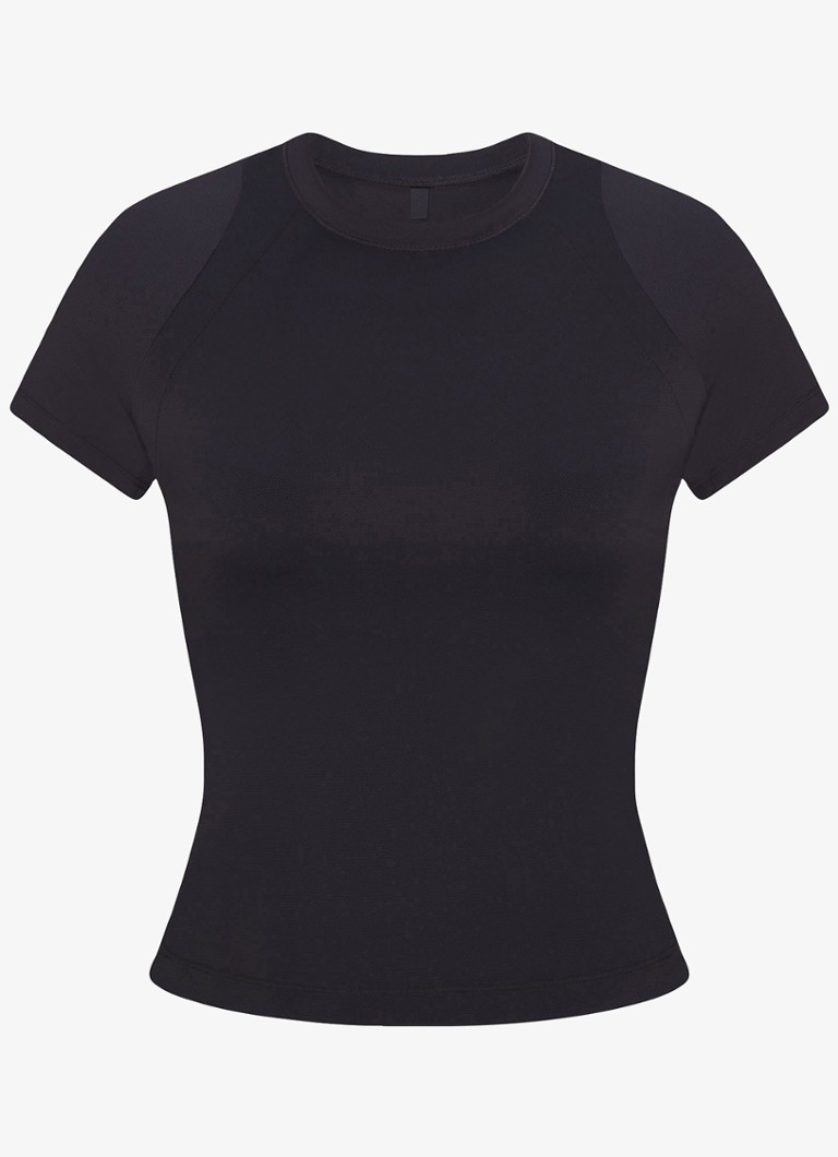 NikeSKIMS Dames Airy cropped trainings T-shirt met stretch in de kleur Zwart, maat: XL