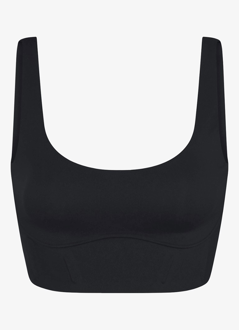 NikeSKIMS Dames Matte sport bh met medium support in de kleur Zwart, maat: S