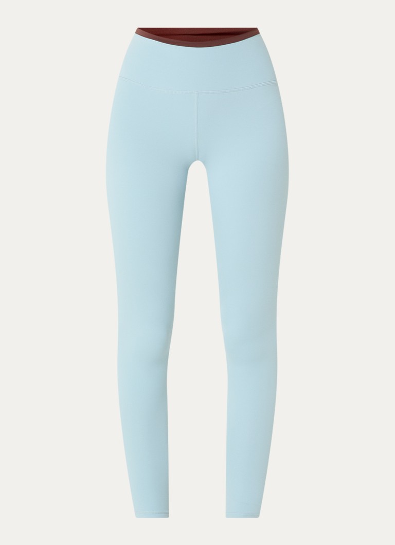 Varley Dames Always Contra high waist skinny fit legging in de kleur Lichtblauw, maat: XL