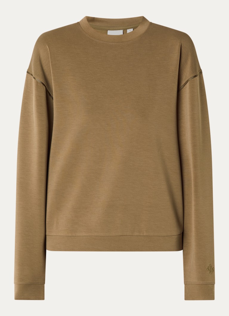Varley Dames Coralie sweater met ronde hals in de kleur Mosgroen, maat: L