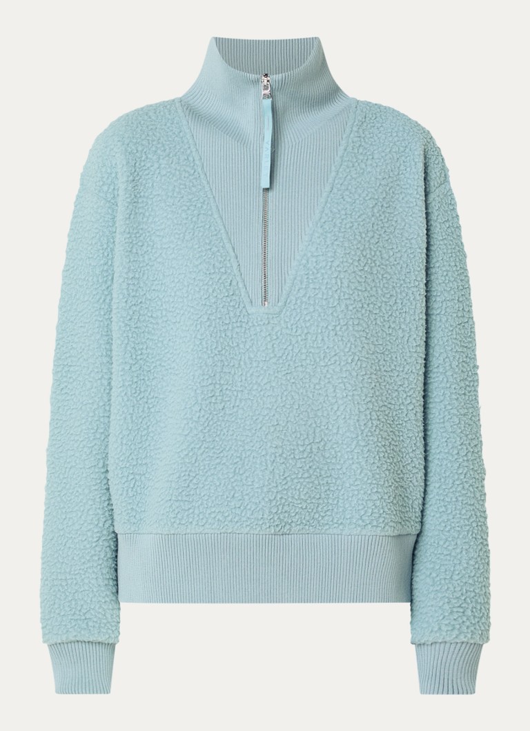 Varley Dames Jaylin oversized sweater van fleece met halve rits in de kleur Beige, maat: M