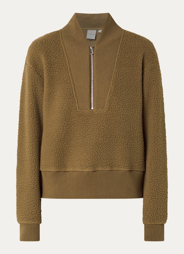 Varley Dames Mumford pullover van fleece met halve rits in de kleur Mosgroen, maat: XS