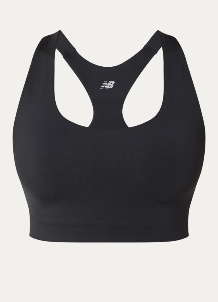 New Balance Dames Sport bh met light support en uitneembare vulling in de kleur Zwart, maat: XS