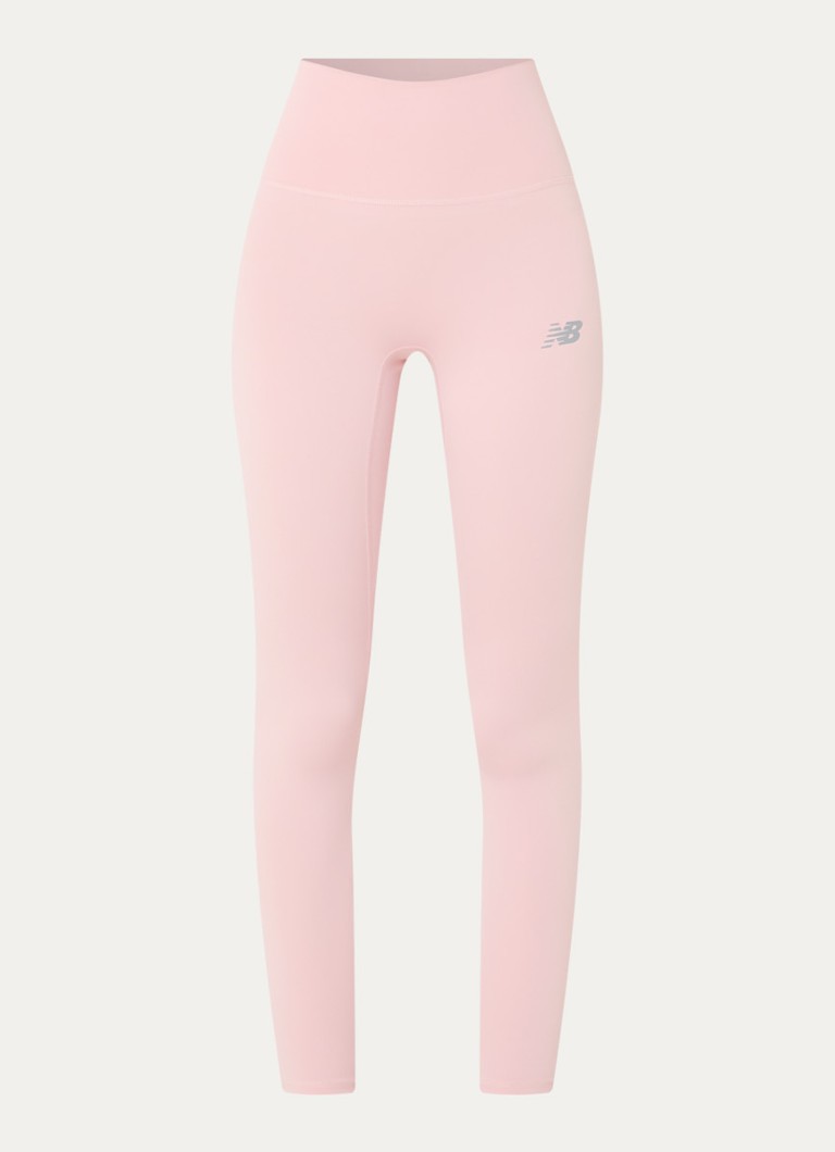 New Balance Dames Essential high waist skinny fit trainingslegging met logo in de kleur Roze, maat: M