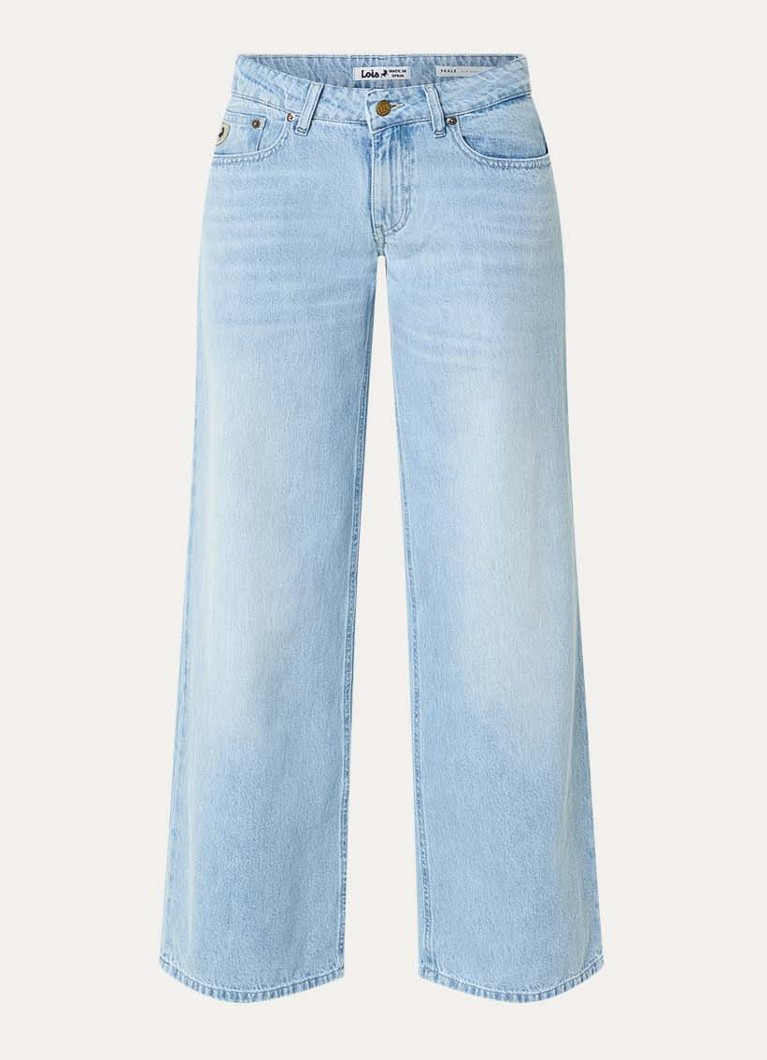 Lois Dames Low waist loose fit jeans met lichte wassing in de kleur Lichtblauw, maat: W28/L32