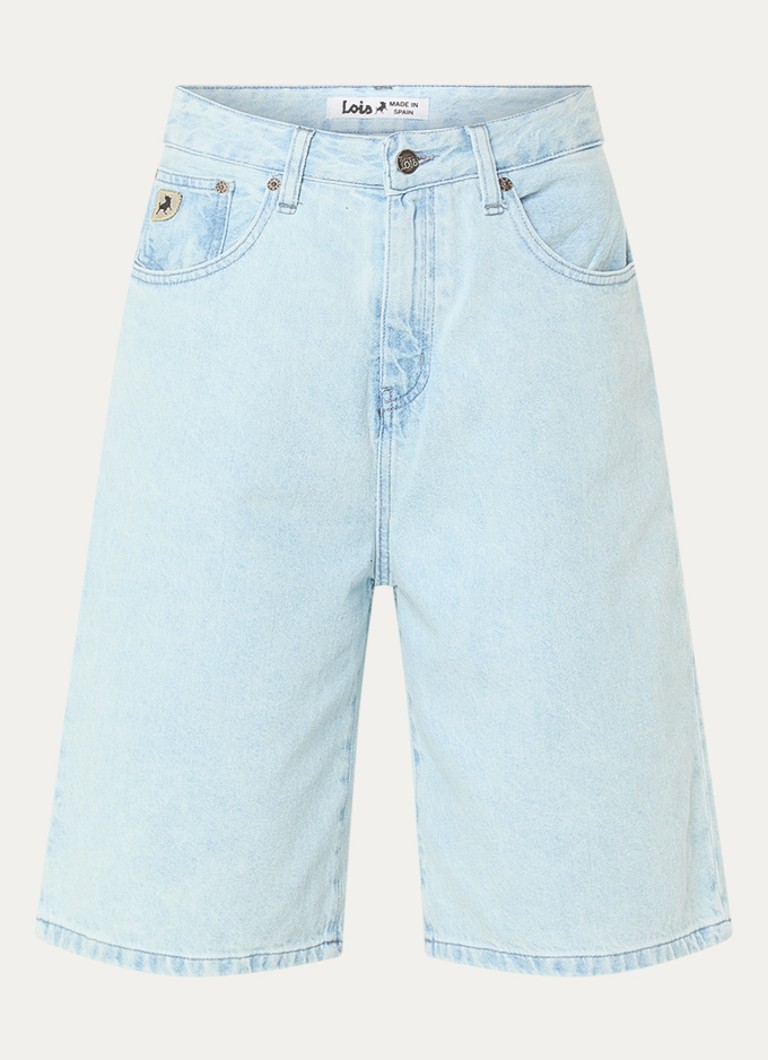 Lois Dames Camille high waist loose fit korte broek van denim in de kleur Lichtblauw, maat: W 31