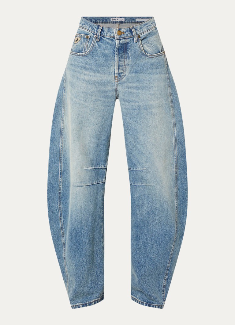 Lois Dames Aliana high waist wide leg jeans met donkere wassing in de kleur Jeans, maat: W28/L32