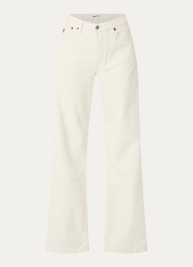 Lois Dames Low waist loose fit jeans met gekleurde wassing en steekzakken in de kleur Gebroken wit, maat: W28/L34