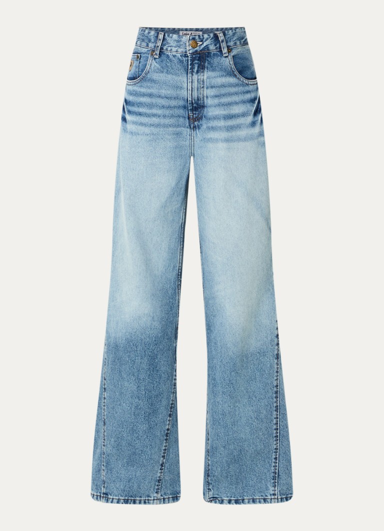 Lois Dames Skater high waist flared fit jeans met steekzakken in de kleur Jeans, maat: W28/L32