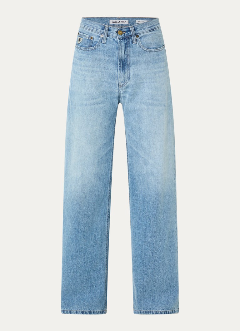Lois Dames Skater Loose-Z mid waist loose fit jeans met steekzakken in de kleur Jeans, maat: W28/L32