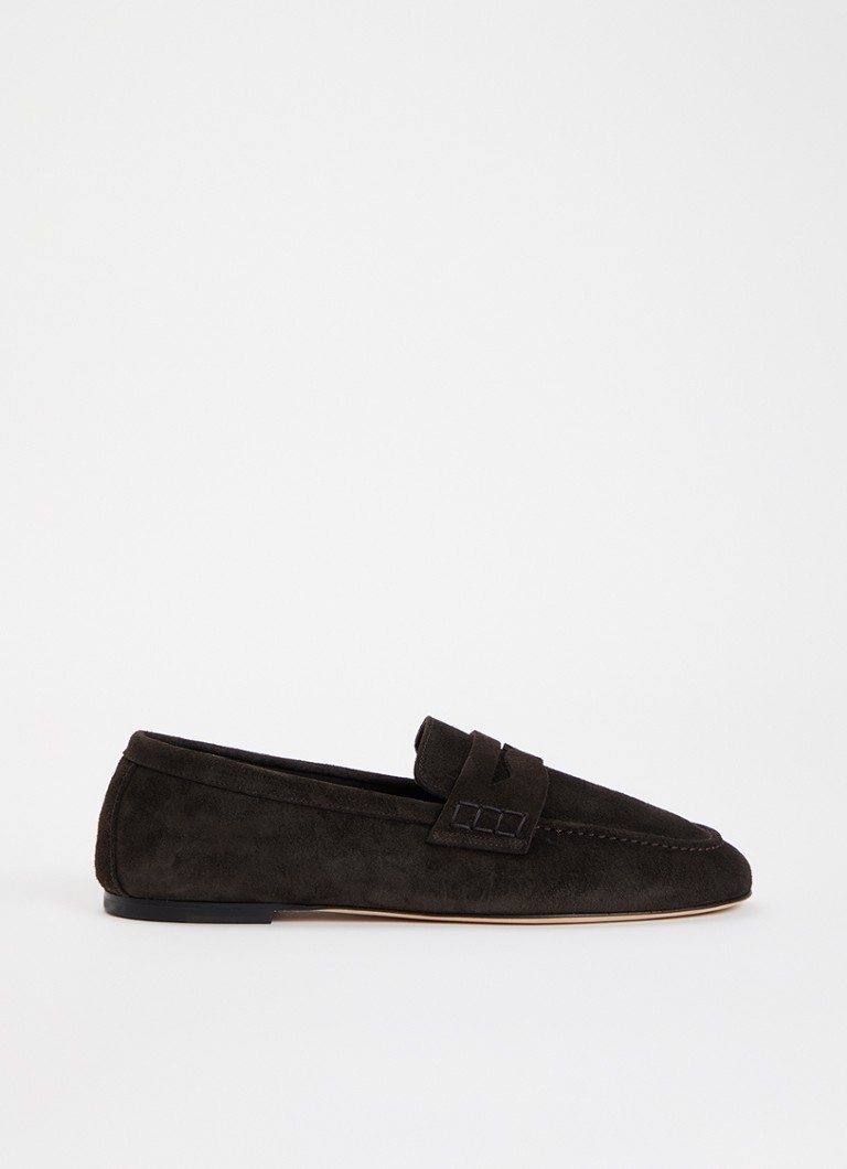 Dear Frances Dames Balla loafer van suède in de kleur Donkerbruin, maat: 36