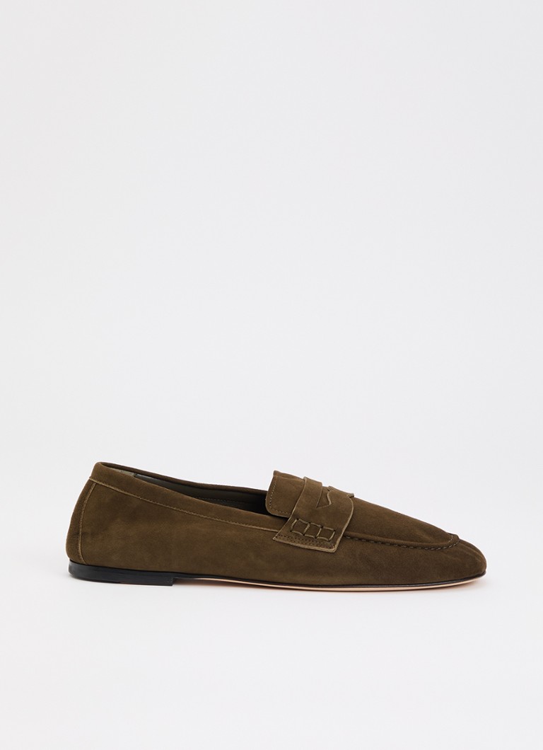 Dear Frances Dames Balla loafer van suède in de kleur Mosgroen, maat: 37