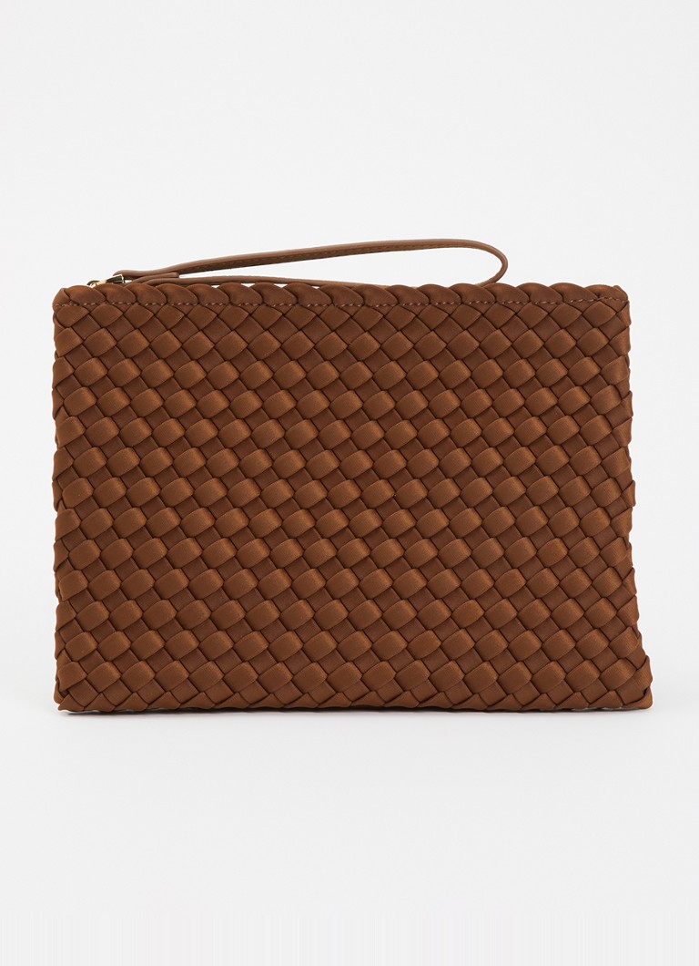 Marrea Dames Clutch met gevlochten details in de kleur Bruin, maat: OS
