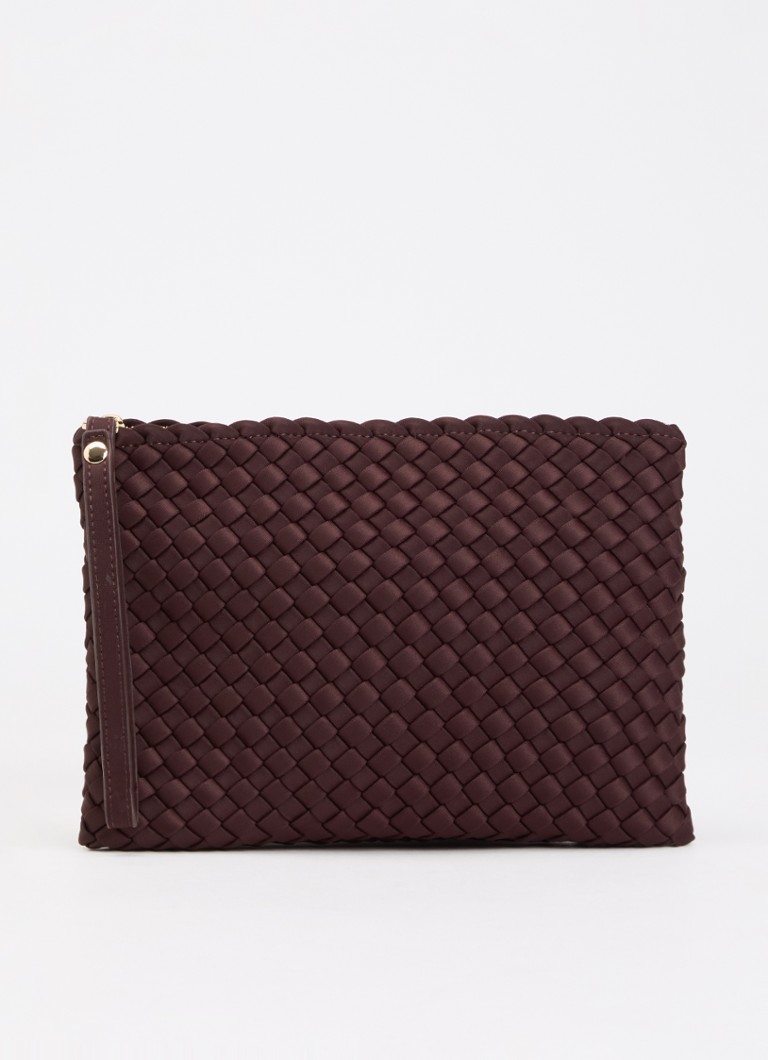 Marrea Dames Clutch met gevlochten details in de kleur Aubergine, maat: OS