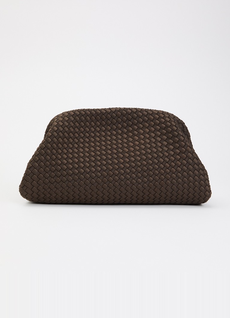 Marrea Dames Maxi clutch met gewoven details in de kleur Donkerbruin, maat: OS