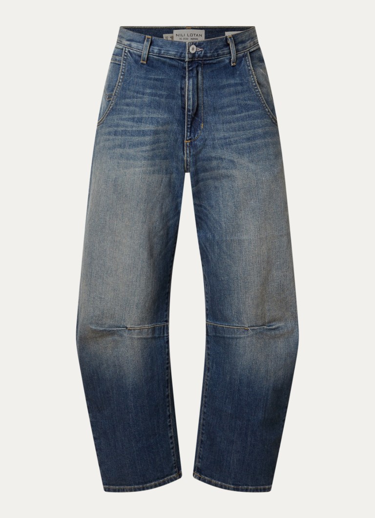 J.W. Anderson Dames Emerson high waist balloon fit jeans met medium wassing in de kleur Indigo, maat: W 28